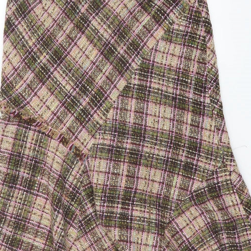 Olsen Womens Multicoloured Plaid Wool Swing Skirt Size 14 Zip