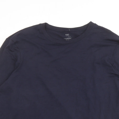 Marks and Spencer Mens Blue Acrylic T-Shirt Size 2XL Round Neck