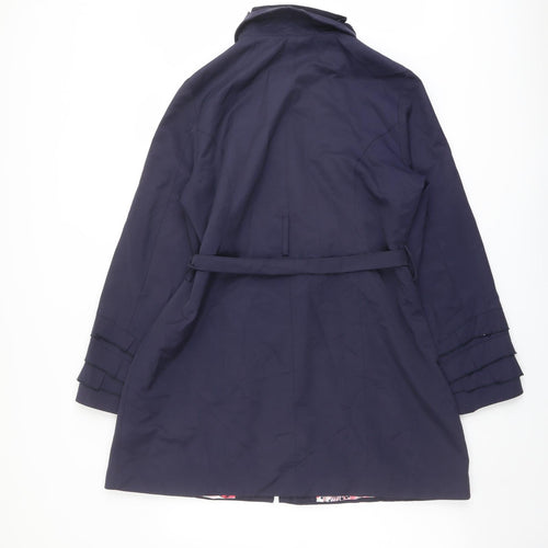 Per Una Womens Blue Trench Coat Coat Size 16 Button