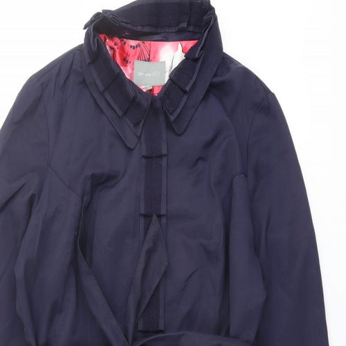 Per Una Womens Blue Trench Coat Coat Size 16 Button