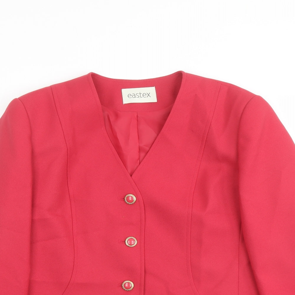 Eastex Womens Pink Jacket Blazer Size 12 Button