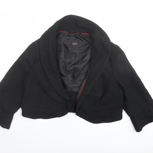 Per Una Womens Black Jacket Blazer Size 16 Hook & Eye