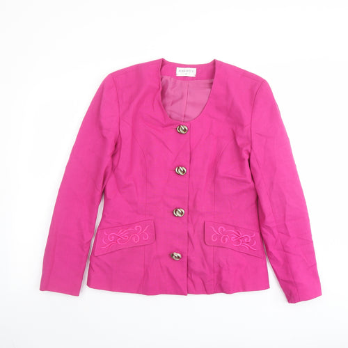 Berkertex Womens Pink Jacket Blazer Size 12 Button