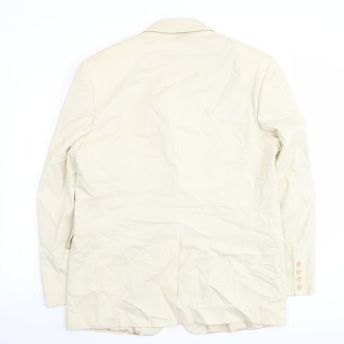 Boden Mens Ivory Cotton Jacket Suit Jacket Size 42 Regular