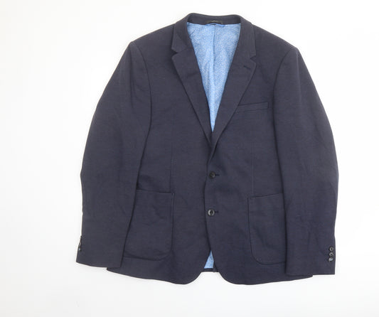 Marks and Spencer Mens Blue Cotton Jacket Blazer Size 42 Regular