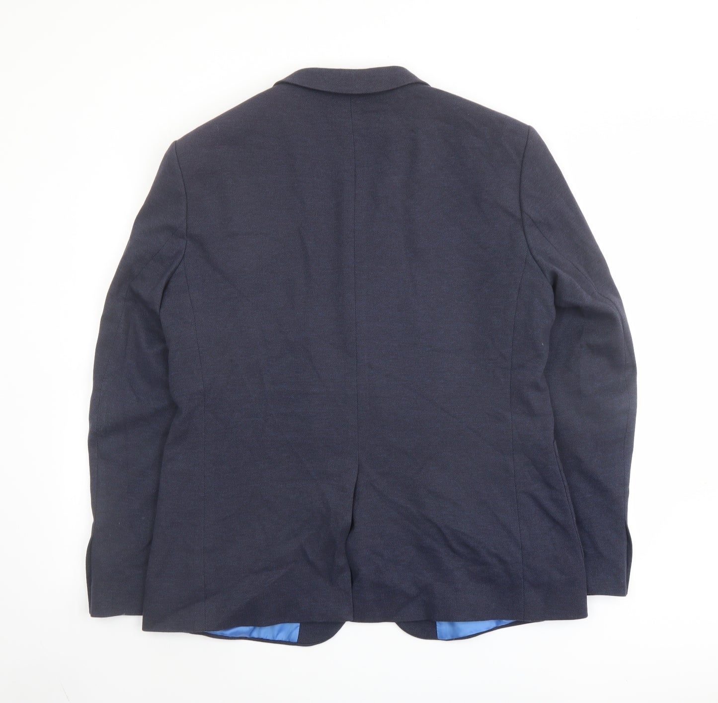 Marks and Spencer Mens Blue Cotton Jacket Blazer Size 42 Regular