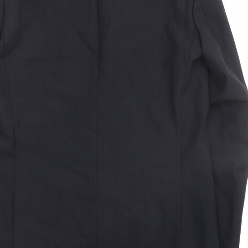 Marks and Spencer Mens Blue Striped Polyester Jacket Suit Jacket Size 40 Regular