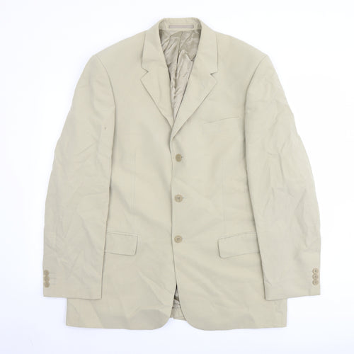 Fraser Mens Beige Polyester Jacket Suit Jacket Size 42 Regular