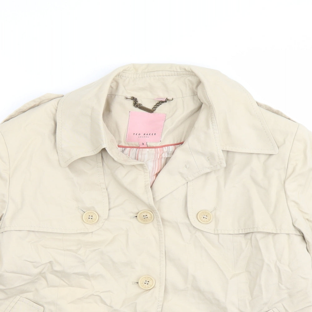 Ted Baker Womens Beige Jacket Size 12 Button