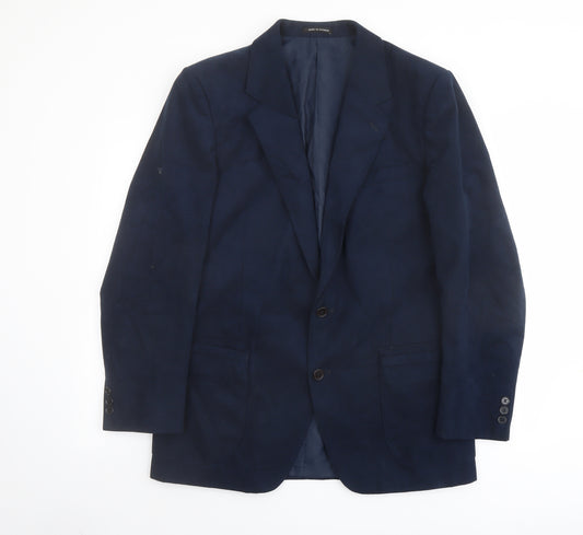 Austin Reed Mens Blue Polyester Jacket Blazer Size 42 Regular