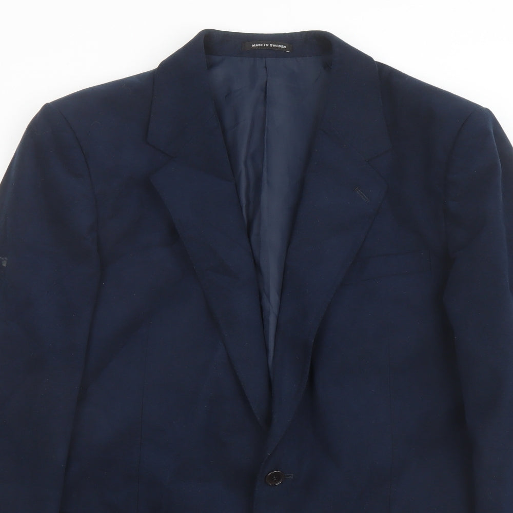 Austin Reed Mens Blue Polyester Jacket Blazer Size 42 Regular