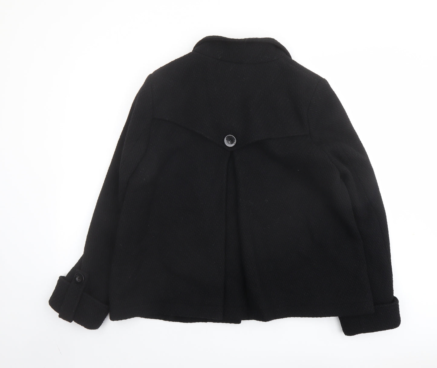 BHS Womens Black Pea Coat Coat Size 14 Button