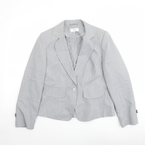 Marks and Spencer Womens Grey Jacket Blazer Size 14 Button