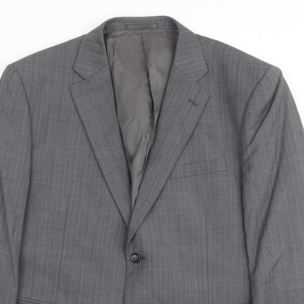 Brook Taverner Mens Grey Polyester Jacket Suit Jacket Size 46 Regular