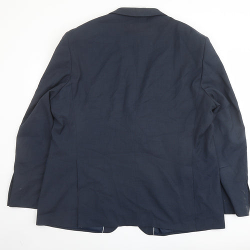 Dehavilland Mens Blue Polyester Jacket Suit Jacket Size 50 Regular