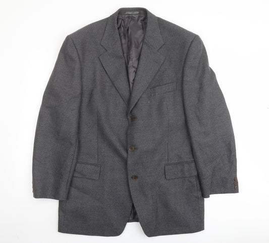 Lino Verra Mens Grey Polyester Jacket Suit Jacket Size 48 Regular