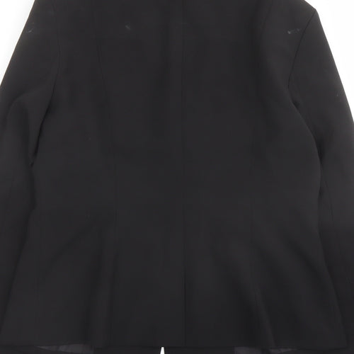 4TH Reckless Womens Black Polyester Jacket Blazer Size 14