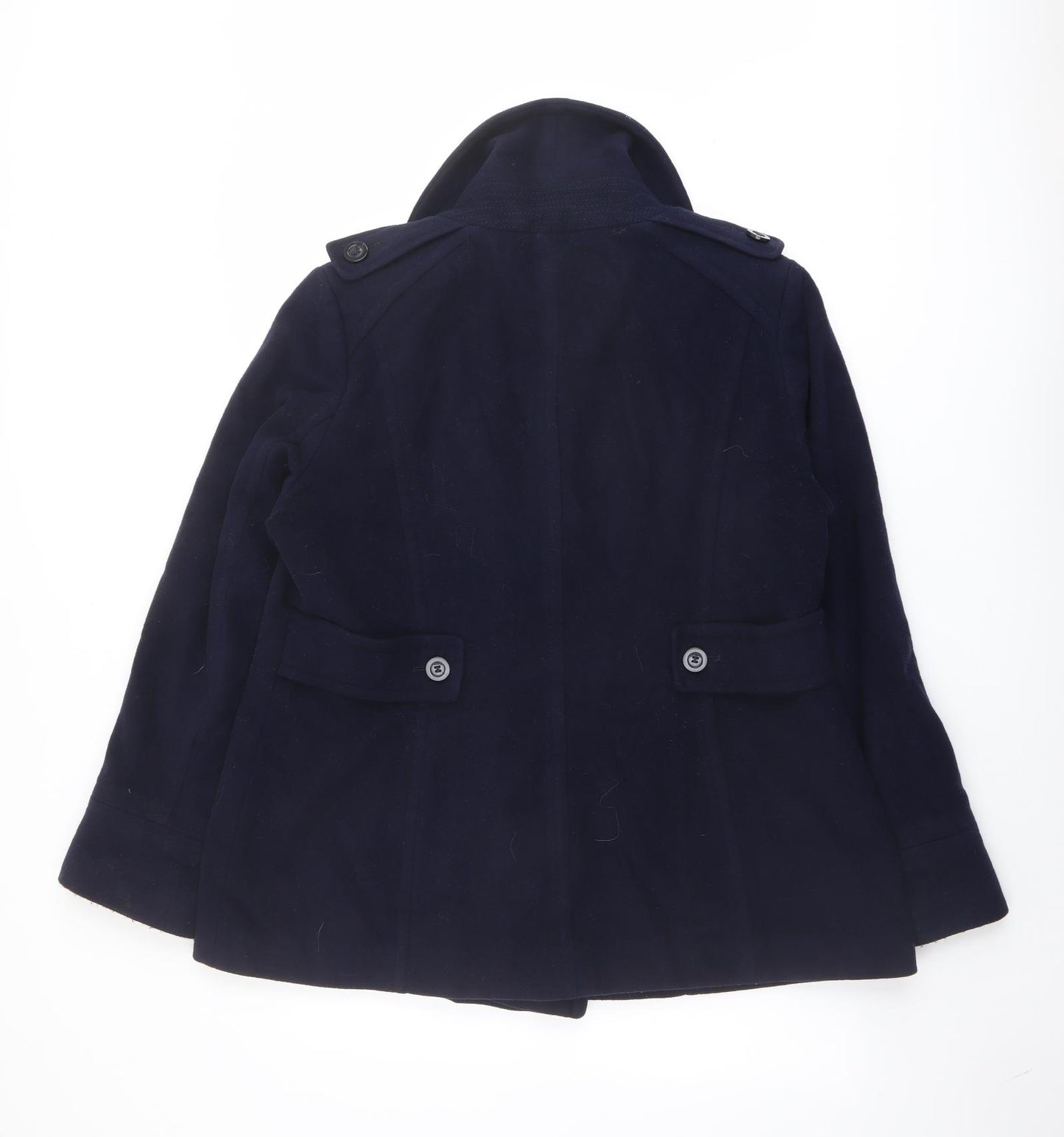 Planet Womens Blue Pea Coat Coat Size 18 Button