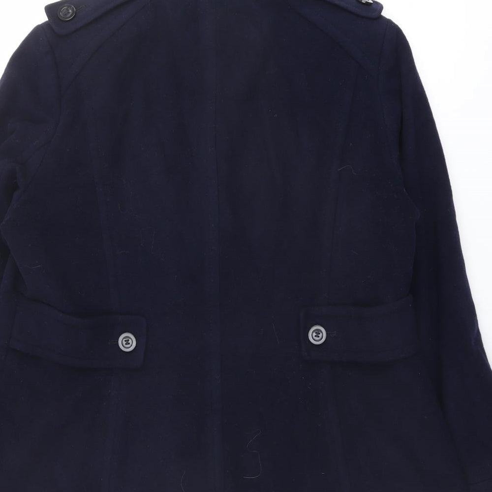 Planet Womens Blue Pea Coat Coat Size 18 Button