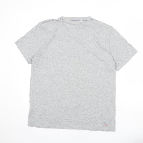 NEXT Mens Grey Cotton T-Shirt Size L Round Neck