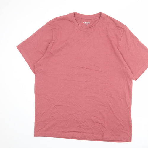 John Lewis Mens Red Cotton T-Shirt Size 2XL Round Neck