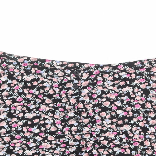 Divided by H&M Womens Multicoloured Floral Viscose Mini Skirt Size 12 Button