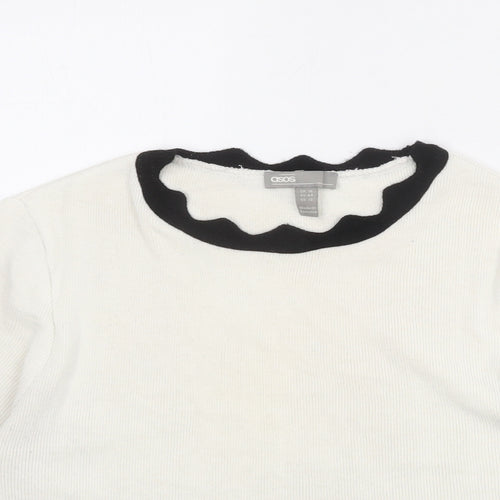 ASOS Womens Ivory Round Neck Acrylic Pullover Jumper Size 16