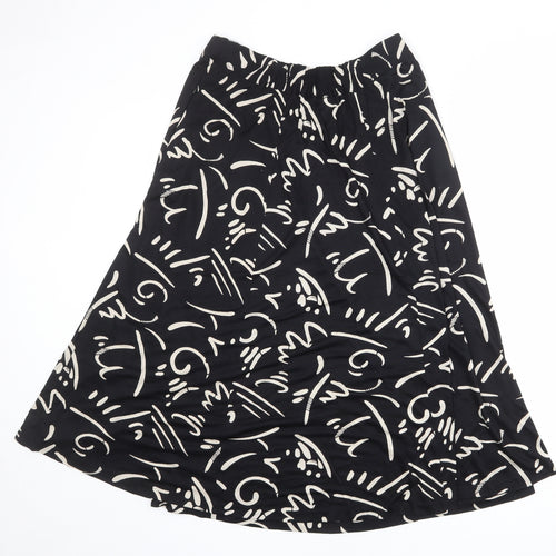 Windsmoor Womens Black Geometric Viscose Swing Skirt Size M
