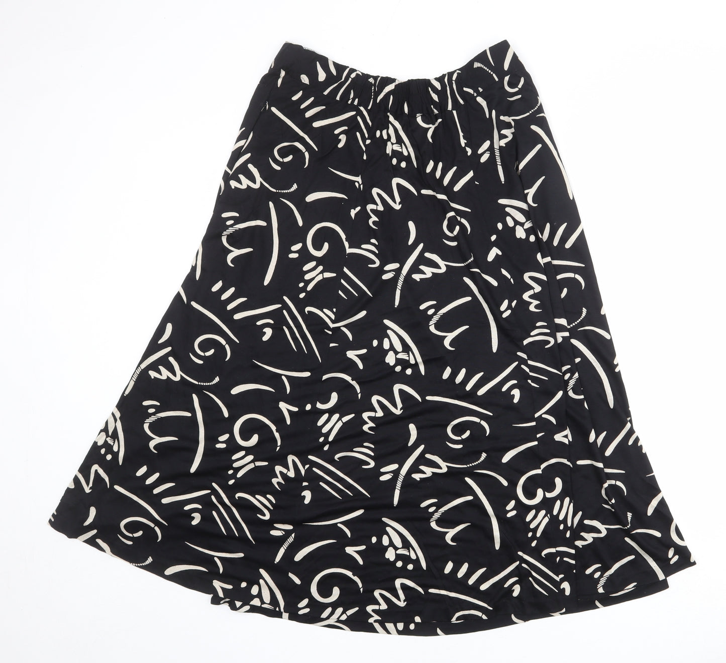 Windsmoor Womens Black Geometric Viscose Swing Skirt Size M