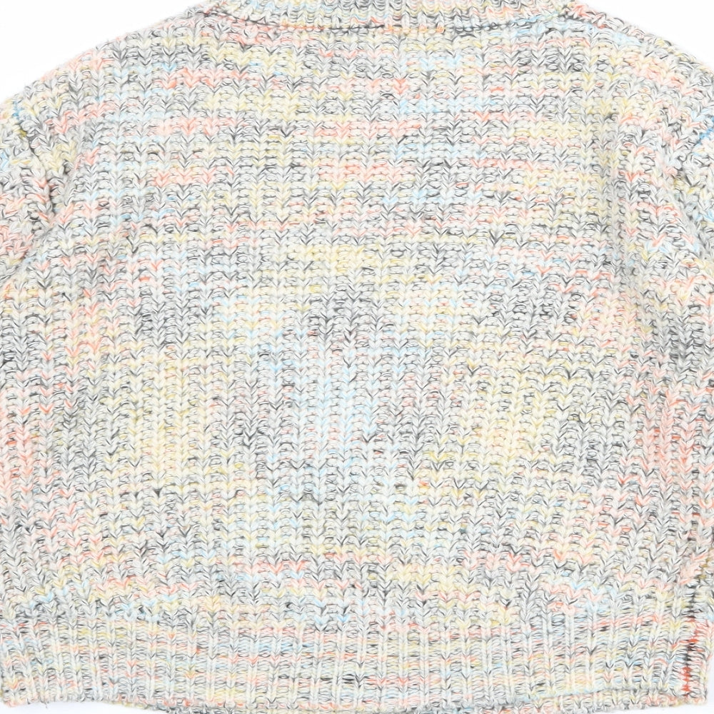 Apricot Womens Multicoloured Round Neck Acrylic Pullover Jumper Size 10