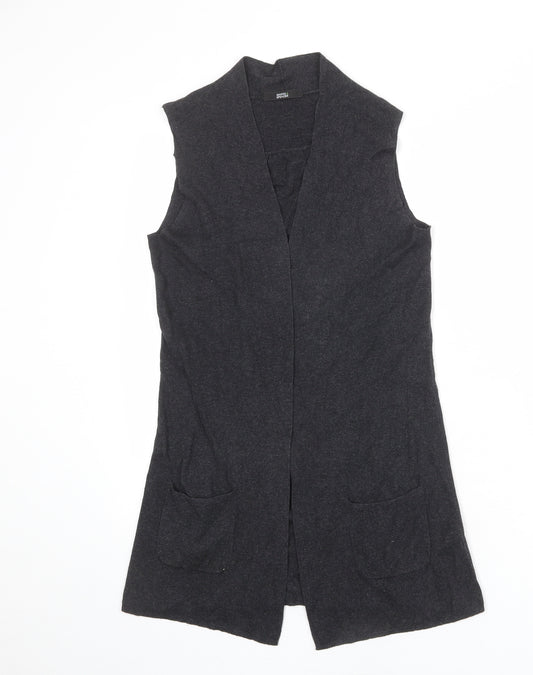 Marks and Spencer Womens Grey V-Neck Cotton Cardigan Jumper Size 10