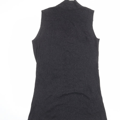 Marks and Spencer Womens Grey V-Neck Cotton Cardigan Jumper Size 10