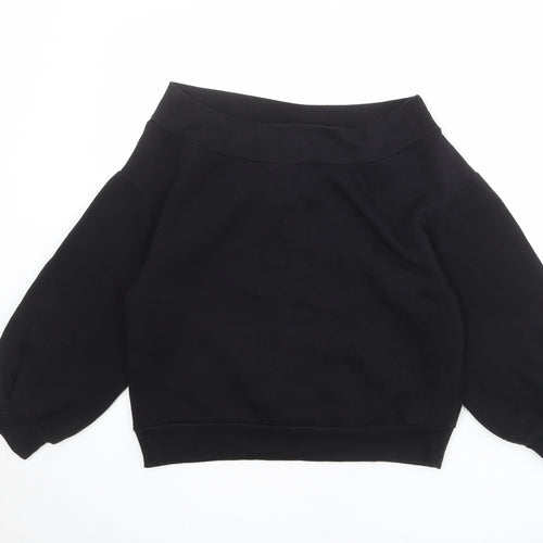 H&M Womens Black Cotton Pullover Sweatshirt Size M Pullover