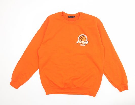 PRETTYLITTLETHING Womens Orange Polyester Pullover Sweatshirt Size S Pullover - Super League