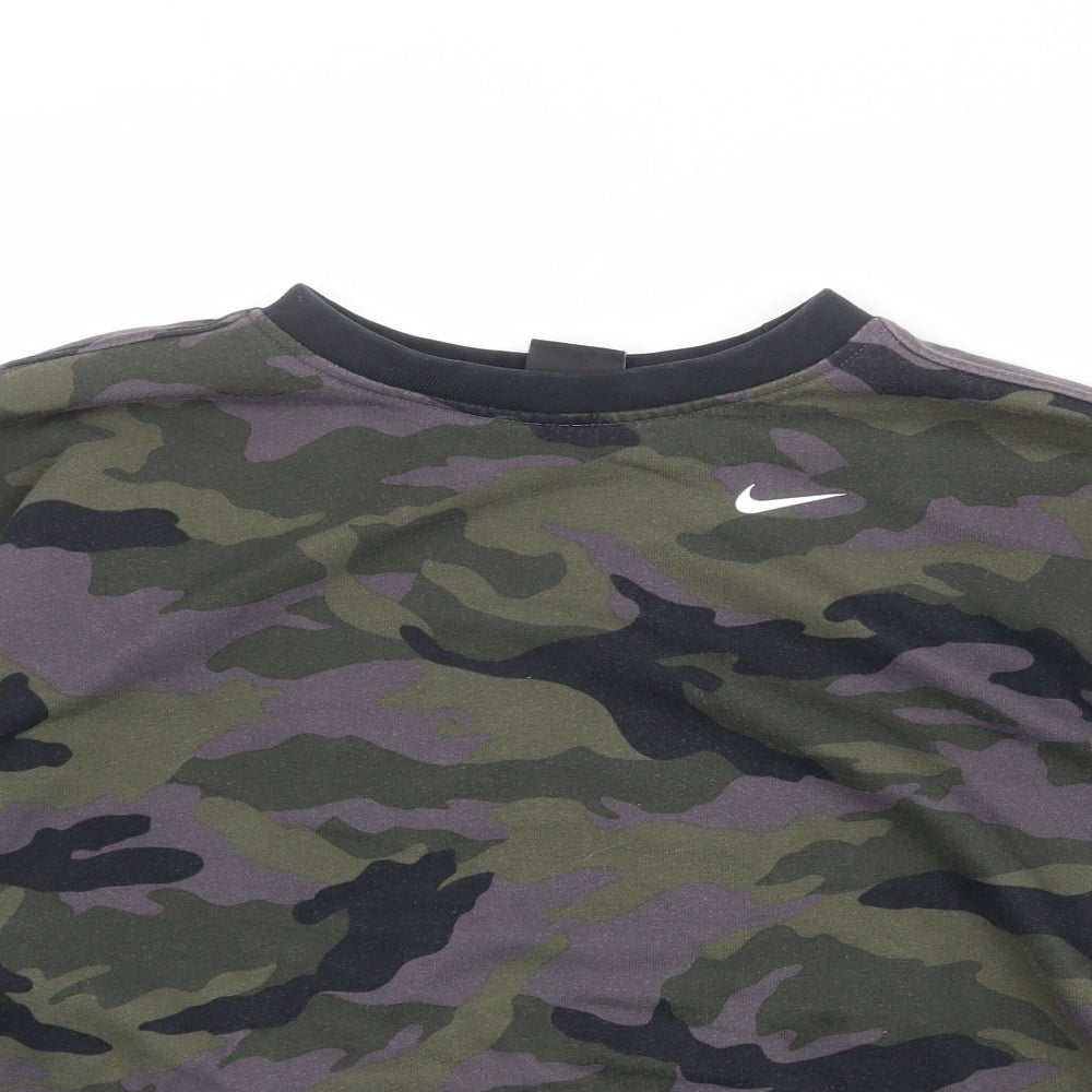 Nike Womens Multicoloured Camouflage Cotton Pullover Sweatshirt Size XS Pullover