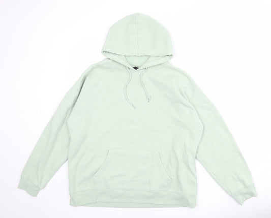 New Look Womens Green Cotton Pullover Hoodie Size L Pullover
