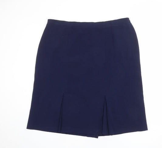Hudson & Onslow Womens Blue Polyester A-Line Skirt Size 20 Zip
