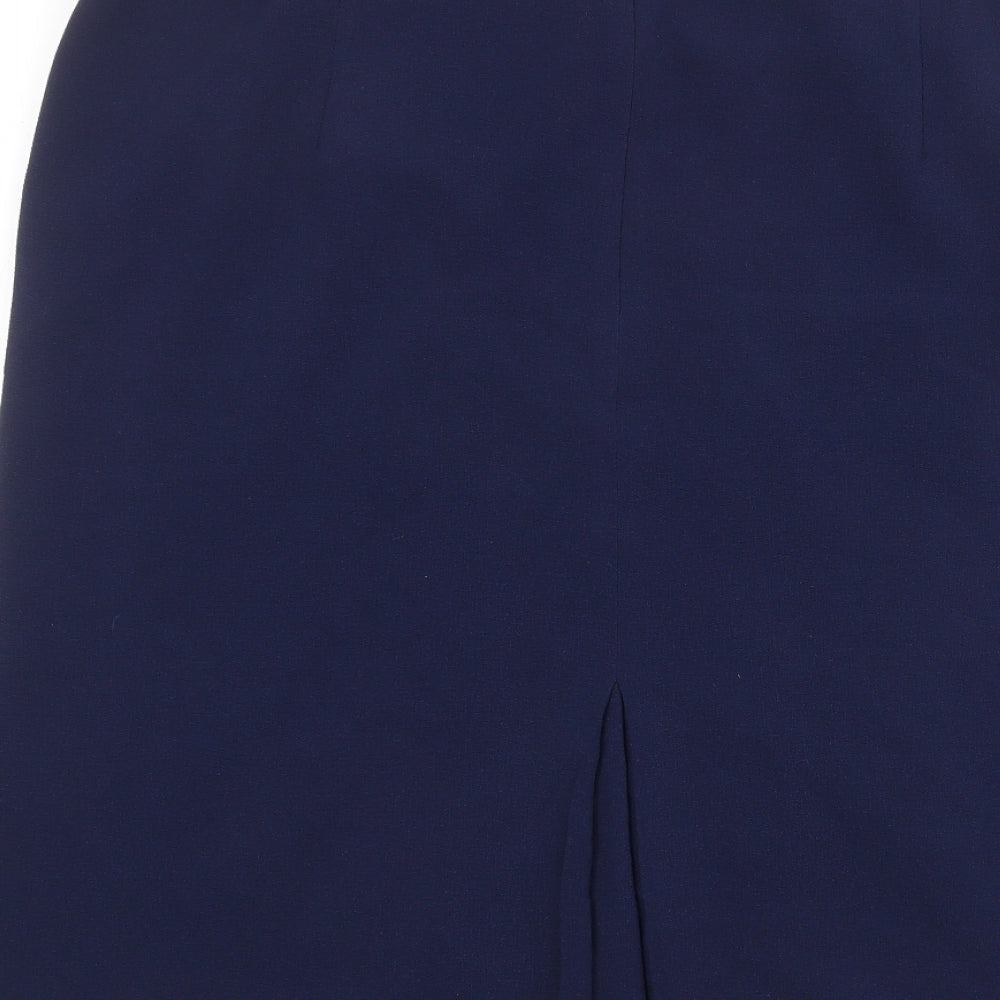 Hudson & Onslow Womens Blue Polyester A-Line Skirt Size 20 Zip