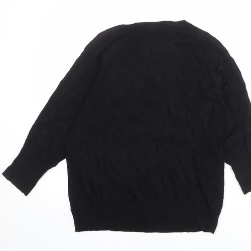 Wallis Womens Black Round Neck Viscose Pullover Jumper Size M