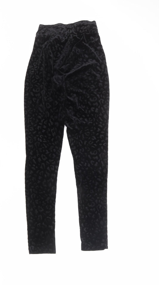Avon Womens Black Animal Print Polyester Carrot Leggings Size 8 L30 in - Leopard Print