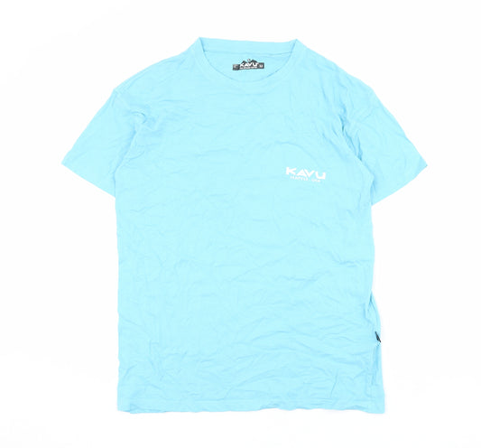 KAVU Mens Blue Cotton T-Shirt Size M Round Neck