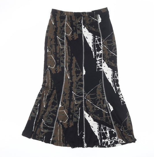 Chianti Womens Multicoloured Geometric Viscose Swing Skirt Size 10