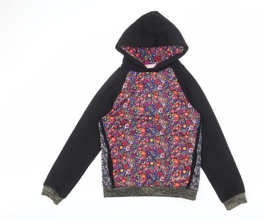 Desigual Girls Multicoloured Floral Viscose Pullover Hoodie Size 13-14 Years Pullover