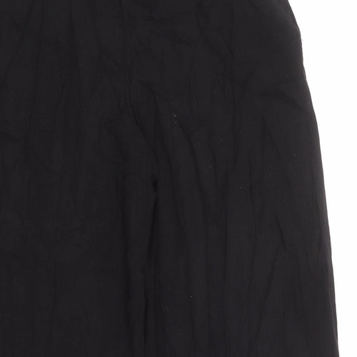 H&M Womens Black Viscose Trousers Size S L25 in Regular