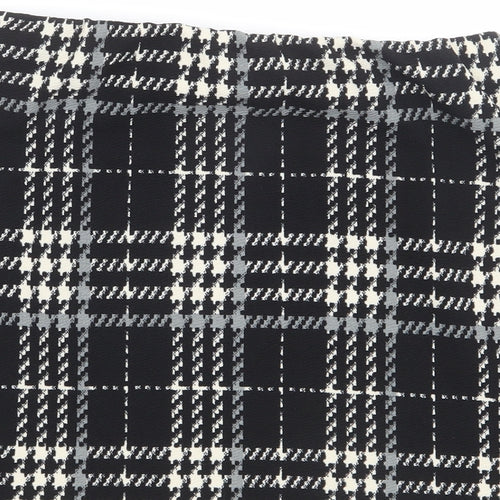 New Look Womens Black Plaid Polyester Bandage Skirt Size 16