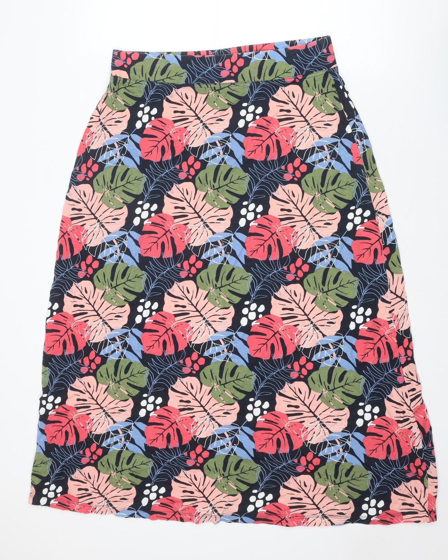 Mountain Warehouse Womens Multicoloured Geometric Cotton A-Line Skirt Size 6 - Leaf pattern