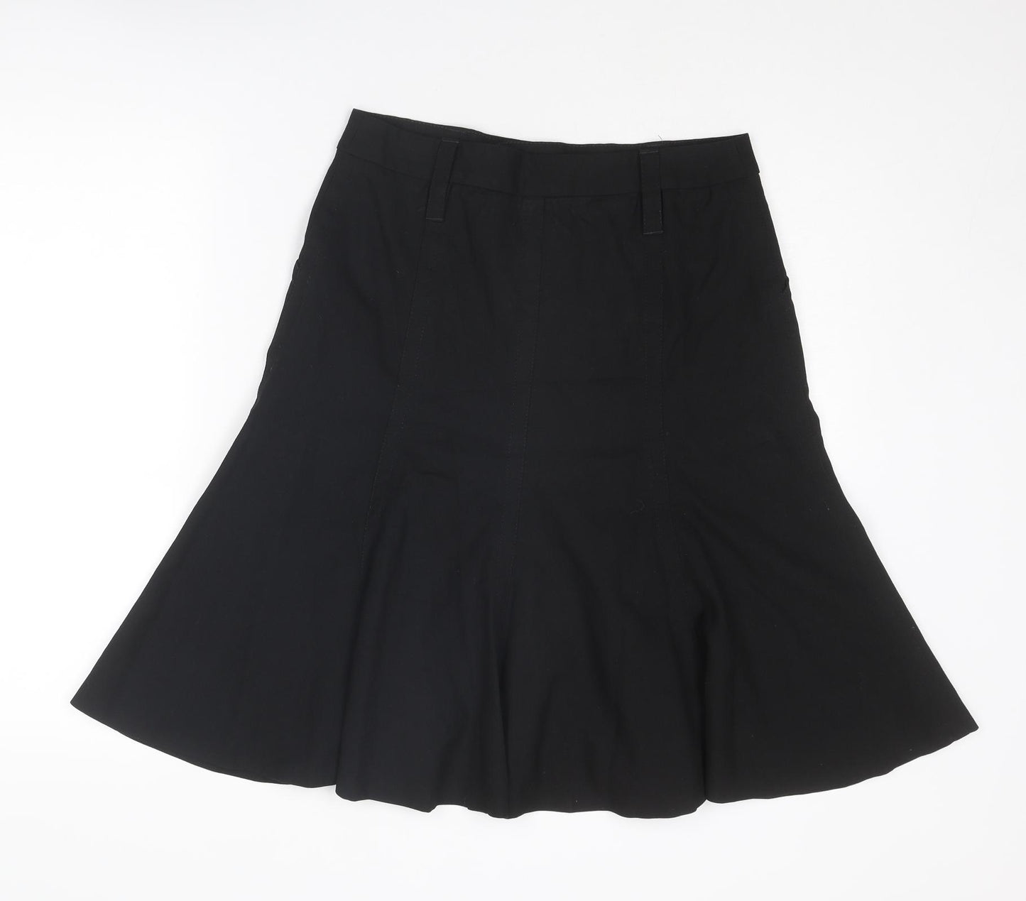 Zara Womens Black Polyester Swing Skirt Size 10 Zip