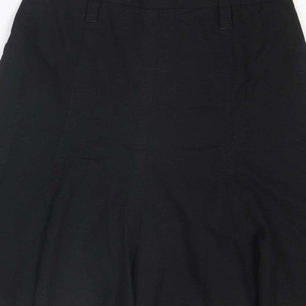 Zara Womens Black Polyester Swing Skirt Size 10 Zip