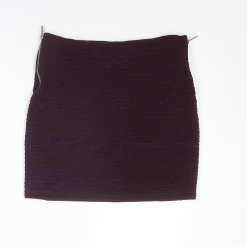 Superdry Womens Purple Polyester Bandage Skirt Size M Zip - Flecks of silver detail