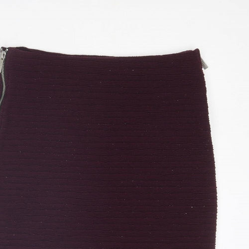 Superdry Womens Purple Polyester Bandage Skirt Size M Zip - Flecks of silver detail